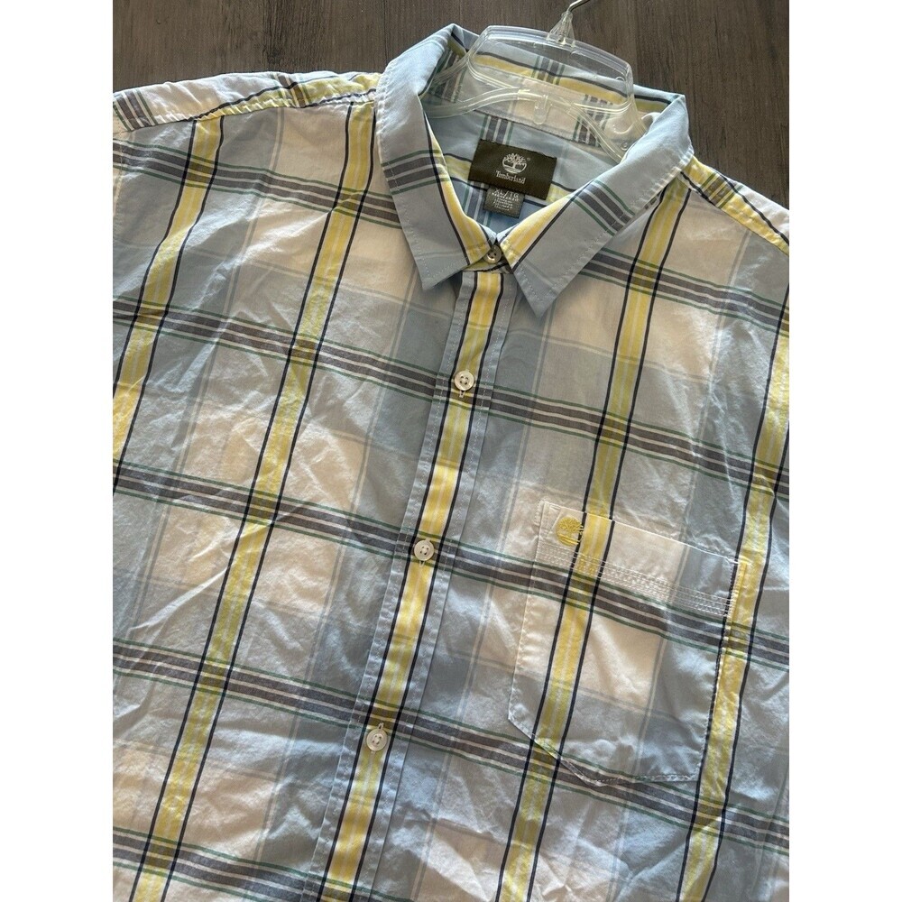 Timberland Short Sleeve Button Down Shirt Mens XL Regular Fit Cotton